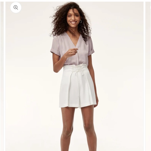 Aritzia Wilfred Nobel Short Sleeve Triacetate Oversized Blouse XS - Picture 2 of 12